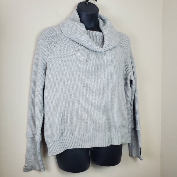 41 HAWTHORN Gray Sharon Cowl Neck Waffle Stitch Sweater - Picture 2 of 9